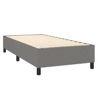 vidaXL Boxspringbett mit Matratze &amp; LED Dunkelgrau 80x200 cm Stoff