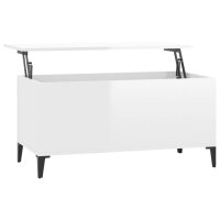 vidaXL Couchtisch Hochglanz-Weiß 90x44,5x45 cm...