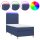 vidaXL Boxspringbett mit Matratze &amp; LED Blau 100x200 cm Stoff