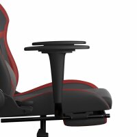 vidaXL Gaming-Stuhl mit Massage &amp; Fu&szlig;st&uuml;tze Schwarz Weinrot Kunstleder