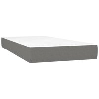 vidaXL Boxspringbett mit Matratze &amp; LED Dunkelgrau 90x200 cm Stoff