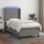 vidaXL Boxspringbett mit Matratze &amp; LED Dunkelgrau 90x200 cm Stoff