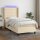 vidaXL Boxspringbett mit Matratze &amp; LED Creme 90x200 cm Stoff