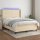 vidaXL Boxspringbett mit Matratze &amp; LED Creme 140x190 cm Stoff