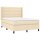 vidaXL Boxspringbett mit Matratze &amp; LED Creme 140x190 cm Stoff