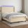 vidaXL Boxspringbett mit Matratze &amp; LED Creme 140x200 cm Stoff