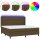 vidaXL Boxspringbett mit Matratze &amp; LED Dunkelbraun 200x200 cm Stoff