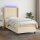 vidaXL Boxspringbett mit Matratze &amp; LED Creme 90x190 cm Stoff