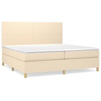 vidaXL Boxspringbett mit Matratze Creme 200x200 cm Stoff