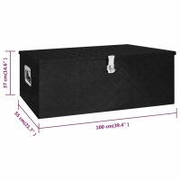 vidaXL Aufbewahrungsbox Schwarz 100x55x37 cm Aluminium