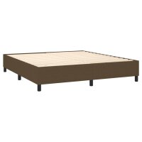 vidaXL Boxspringbett mit Matratze &amp; LED Dunkelbraun 160x200 cm Stoff