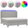 vidaXL Boxspringbett mit Matratze &amp; LED Hellgrau 180x200 cm Stoff