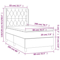 vidaXL Boxspringbett mit Matratze &amp; LED Dunkelbraun 80x200 cm Stoff