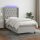 vidaXL Boxspringbett mit Matratze &amp; LED Hellgrau 90x190 cm Stoff