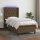 vidaXL Boxspringbett mit Matratze &amp; LED Dunkelbraun 90x190 cm Stoff