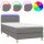 vidaXL Boxspringbett mit Matratze &amp; LED Dunkelgrau 90x200 cm Stoff