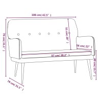 vidaXL Sitzbank Schwarz 108x79x79 cm Samt