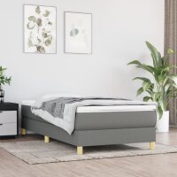 vidaXL Boxspringbett mit Matratze Dunkelgrau 90x200 cm Stoff