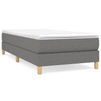 vidaXL Boxspringbett mit Matratze Dunkelgrau 90x200 cm Stoff