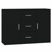 vidaXL Sideboard Schwarz 91x29,5x65 cm Holzwerkstoff