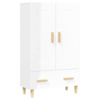 vidaXL Highboard Hochglanz-Weiß 70x31x115 cm...