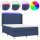 vidaXL Boxspringbett mit Matratze &amp; LED Blau 140x190 cm Stoff