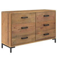 vidaXL Sideboard Braun 110x35x70 cm Massivholz Kiefer...