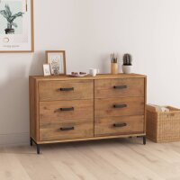 vidaXL Sideboard Braun 110x35x70 cm Massivholz Kiefer...