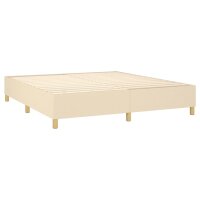 vidaXL Boxspringbett mit Matratze &amp; LED Creme 160x200 cm Stoff