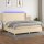 vidaXL Boxspringbett mit Matratze &amp; LED Creme 200x200 cm Stoff