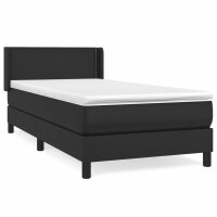 vidaXL Boxspringbett mit Matratze Schwarz 100x200 cm Kunstleder