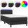 vidaXL Boxspringbett mit Matratze &amp; LED Schwarz 100x200 cm Kunstleder