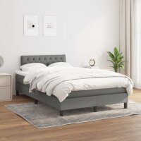 vidaXL Boxspringbett mit Matratze Dunkelgrau 120x200 cm Stoff