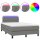 vidaXL Boxspringbett mit Matratze &amp; LED Dunkelgrau 120x200 cm Stoff