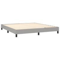 vidaXL Boxspringbett mit Matratze &amp; LED Hellgrau 180x200 cm Stoff