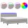 vidaXL Boxspringbett mit Matratze &amp; LED Hellgrau 180x200 cm Stoff