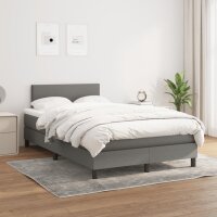 vidaXL Boxspringbett mit Matratze Dunkelgrau 120x200 cm Stoff