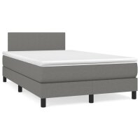 vidaXL Boxspringbett mit Matratze Dunkelgrau 120x200 cm Stoff