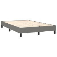 vidaXL Boxspringbett mit Matratze &amp; LED Dunkelgrau 120x200 cm Stoff