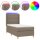 vidaXL Boxspringbett mit Matratze &amp; LED Taupe 90x200 cm Stoff