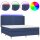 vidaXL Boxspringbett mit Matratze &amp; LED Blau 180x200 cm Stoff