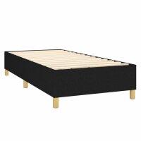 vidaXL Boxspringbett mit Matratze &amp; LED Schwarz 90x190 cm Stoff