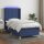 vidaXL Boxspringbett mit Matratze &amp; LED Blau 90x200 cm Stoff