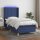 WOWONA Boxspringbett mit Matratze &amp; LED Blau 100x200 cm Stoff