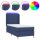 WOWONA Boxspringbett mit Matratze &amp; LED Blau 100x200 cm Stoff