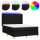 vidaXL Boxspringbett mit Matratze &amp; LED Schwarz 140x200 cm Stoff