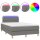 vidaXL Boxspringbett mit Matratze &amp; LED Dunkelgrau 120x200 cm Stoff