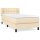 vidaXL Boxspringbett mit Matratze Creme 90x200 cm Stoff