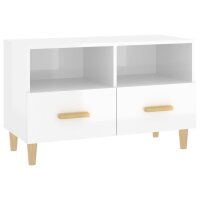 vidaXL TV-Schrank Hochglanz-Wei&szlig; 80x36x50 cm Holzwerkstoff