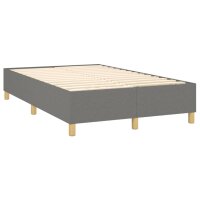 vidaXL Boxspringbett mit Matratze &amp; LED Dunkelgrau 120x200 cm Stoff